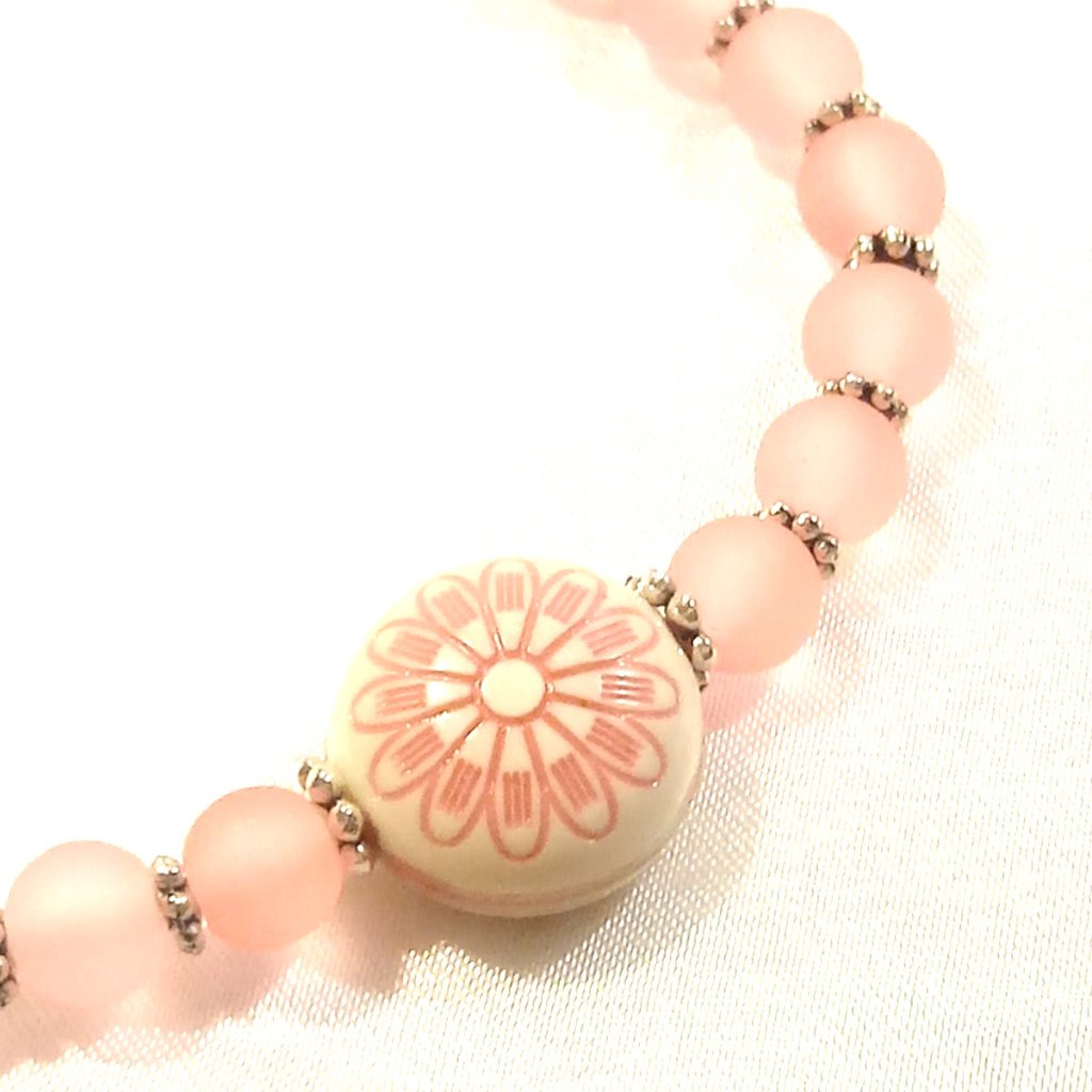 Candy Pink Crystal Beaded Bracelet 23$